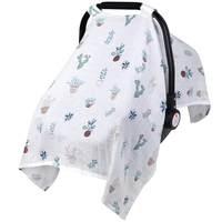 Housse de protection légère et respirante en coton mousseline à imprimé animal pour siège auto et poussette, pare-soleil doux pour bébés filles