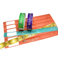 Bracelet d'identification en papier Tyvek personnalisé, imperméable, entièrement coloré, inscriptible, résistant aux déchirures, jetable, avec logo personnalisé pour hôtel, piscine