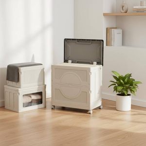 Fashion Visible <b>Plastic</b> Storage Box Clothing/Bedding Storage Box Foldable <b>Plastic</b> Storage Box with Universal <b>Wheels</b> - Product Image 4