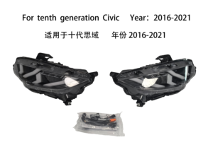 Faros Delanteros Modificados y Mejorados para Honda Civic Décima Generación 2016-2021, Faros Delanteros de Arcoíris Fluidos con Control por Aplicación - Product Image 6