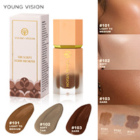 Haute qualité 3 couleurs tridimensionnel approfondissement du visage Contour maquillage fond de teint liquide longue durée
