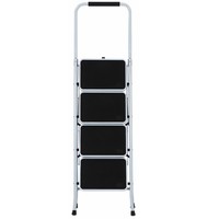 Échelle en acier à 2-6 marches, capacité de charge de 150 kg, design antirouille, utilisation domestique, avec marches antidérapantes et système de sécurité