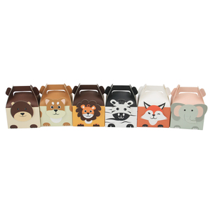 Jungle Theme Party Favor Boxes Small Safari Animal Gift Bags Zoo Cooike Candy Treat Boxes Birthday Party Supplies