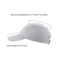 Casquettes de sport blanches à six pans, imperméables, respirantes, réglables, séchage rapide, pour la course à pied, légères, style streetwear