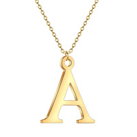 Collar con Colgante de Letra Inicial A-Z RINHOO, Acero Inoxidable 316L, Chapado en PVD de 18k, Cadena con 26 Letras Mayúsculas del Alfabeto, Gargantilla para Mujer