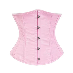 Corsé de satén blanco, transpirable, con varillas de acero, de torso corto, para entrenamiento de cintura, para damas de honor, estilo <span class=keywords><strong>waspie</strong></span>. - Product Image 5