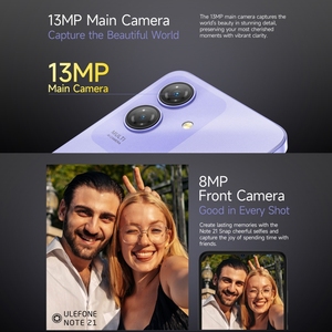 Ulefone Note 21 Android14 Identification faciale et empreinte digitale 4 Go + 128 Go 6.56 pouces Téléphone portable Unisoc T606 Octa Core 4G Smartphone OTG double SIM - Product Image 4
