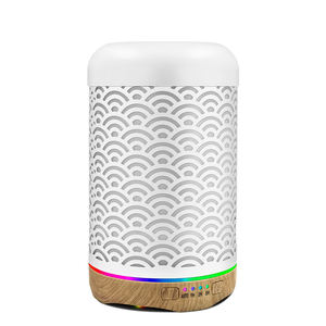 Humidificateur d'air d'huile essentielle de bureau d'humidification ultrasonique de 7 lumières de couleur avec le diffuseur d'arôme de fer d'art creux blanc - Product Image 6