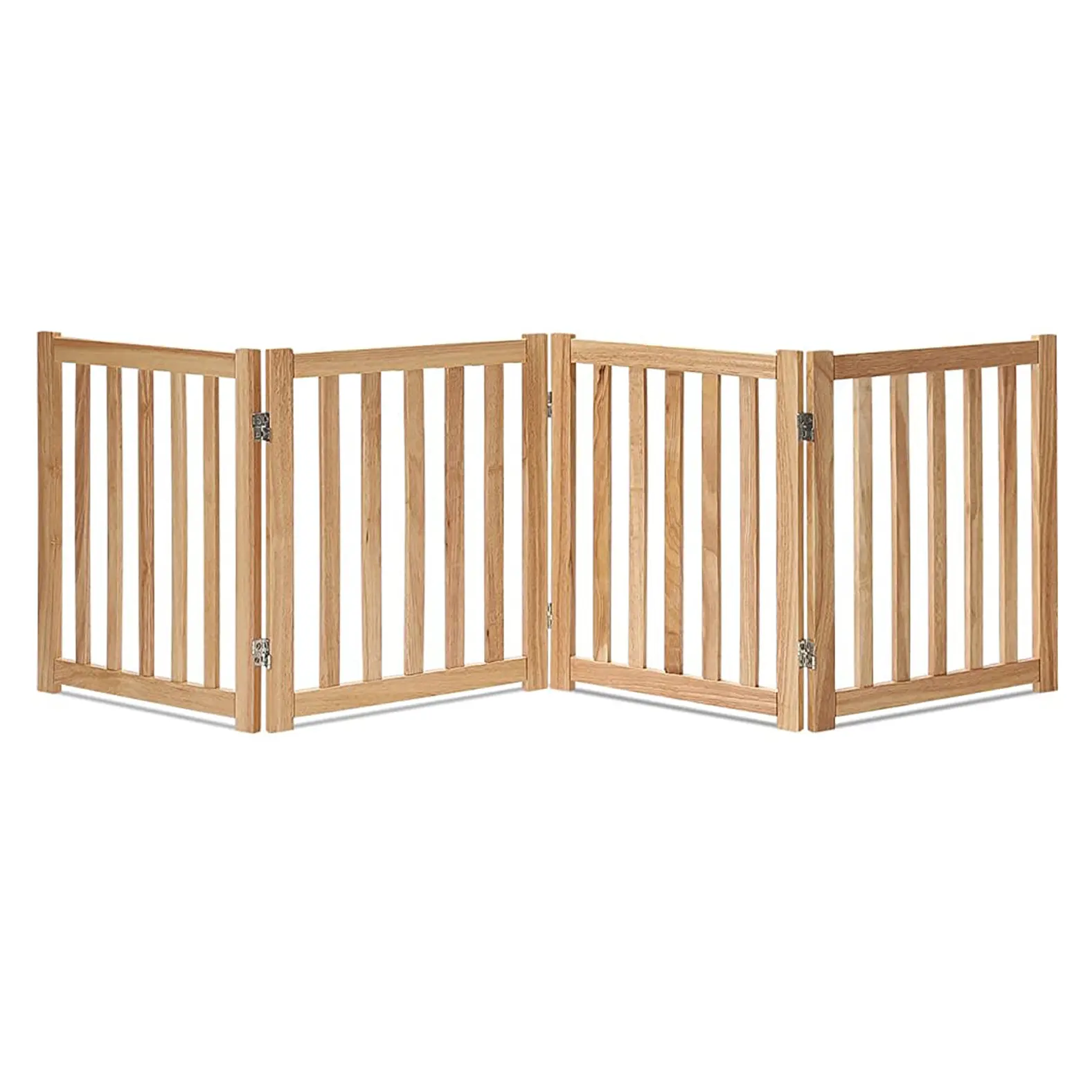 Wooden Freestanding Pet Gate Folding Indoor Barrier Fence For Stairs Doorways And Gaps With Lightweight Design For Dogs Cats Pet