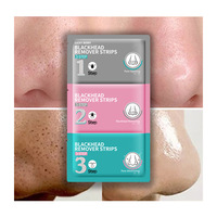 Vente en gros de bandes pour points noirs en 3 étapes, nettoyage en profondeur et réduction des pores, produits de soin, patch pour le nez en charbon de bambou pour éliminer les points noirs