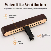 TopOne Diffuseur Arôme Voiture Luxe Bois Noyer Érable Clip Ventilation Océan Lavande Aromathérapie Naturel Premium Élégant
