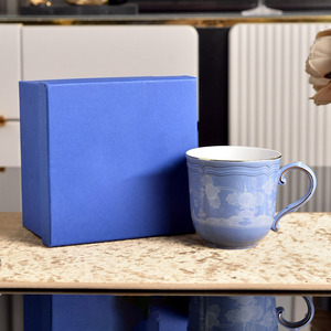 Light Blue Floral Porcelain Coffee Cup and Saucer <b>Set</b> With Gift Box Elegant Ceramic Tea Cups <b>for</b> Home Dining and Gift Giving - Product Image 3