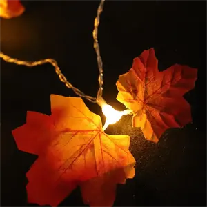 Newish Maple Leaves Colored Lighting Thanksgiving Autumn Harvest Festival Maple Leaf LED Lamp Decorative String Light