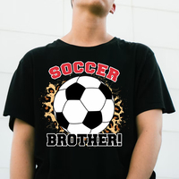 Transferts DTF personnalisés, design de logo d'équipe de football, designs DTF Soccer Brother, transferts thermocollants de haute qualité pour t-shirt