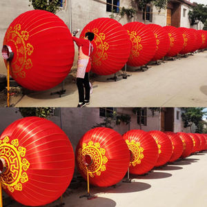 Свадебные традиционные уличные рождественские большие шелковые праздничные водонепроницаемые красные новогодние китайские светодиодные фонари с подсветкой - Product Image 5