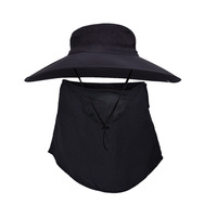 Chapeau Bob à Large Bord avec Cache-Visage et Cache-Cou en Maille de Nylon, Chapeau de Soleil d'Extérieur pour la Pêche et la Randonnée, Hommes et Femmes