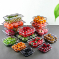 Prix bas Supermarché Plastique Transparent Fruits Légumes Salade Pain Biscuits Dessert Stockage Emballage Boîte Conteneur Alimentaire