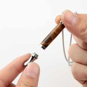 Joyería antiestrés para hombre, collar inhalador de aceites esenciales con sabor a frutas, de acero inoxidable, para aliviar la ansiedad, con filtro. - Product Image 4
