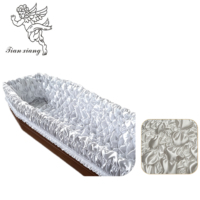 Ensemble de doublures de cercueil en satin de luxe style américain, tissu plissé pour l'intérieur du cercueil, fournitures funéraires, literie funéraire pour adulte