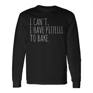 No puedo evitar tener una camiseta de manga larga con estampado de galletas italianas Pizzelle To Bake - Product Image 2
