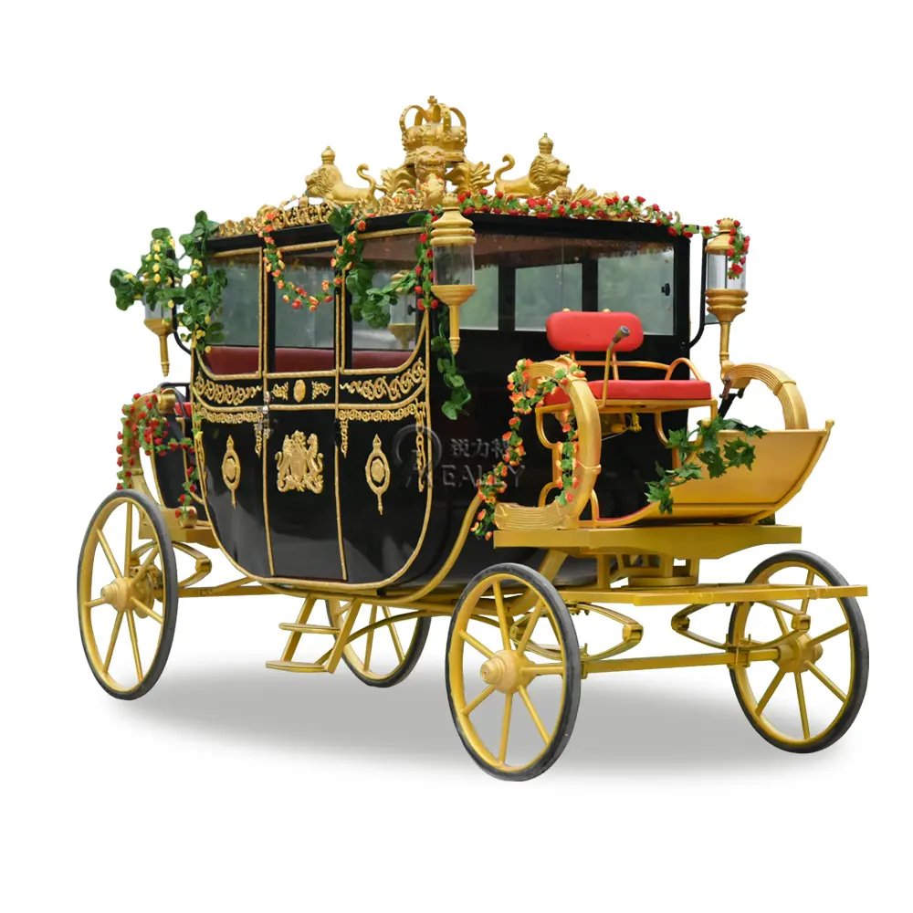 OEM avrupa kraliyet at çizilmiş vagon elektrikli düğün fotoğrafçılığı doğal resepsiyon sergi en popüler at arabası