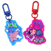 Porte-clés en acrylique imprimé de dessins animés sur mesure de haute qualité, breloques en acrylique coloré