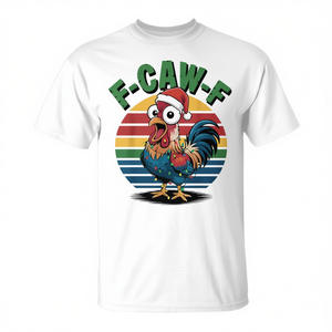 Camiseta navideña retro con diseño de gallo F-Caw-F, unisex, talla para adultos M-XL, camiseta divertida para las fiestas - Product Image 2