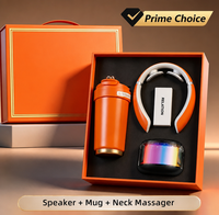 Coffret Cadeau d'Entreprise Haut de Gamme : Tasse Thermos Intelligente, Masseur Cervical, Mini Haut-Parleur, Articles Personnalisables pour Réunions, Coffret Cadeau d'Affaires de Luxe