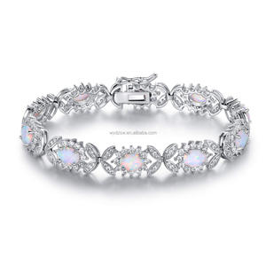 <span class=keywords><strong>Bracelet</strong></span> élégant à maillons en forme de fleur d'<span class=keywords><strong>opale</strong></span> blanche <span class=keywords><strong>avec</strong></span> améthyste - Product Image 5