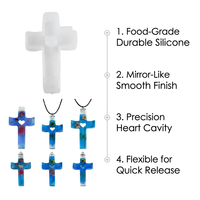 LEQU Molde de Silicona con Forma de Corazón y Cruz, Divertido y Alegre, Ecológico y Reutilizable para Resina, Joyería y Manualidades, Venta al por Mayor