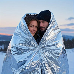 Outdoor emergency silver survival <b>blanket</b> with lightweight aluminum foil insulation suitable for camping hiking, and evacuation - Product Image 6