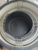Керамический гриль-коптильня TOPQ Kamado для барбекю, премиум-класса, для приготовления на открытом воздухе, с чугунной чашей 3,6 л и аксессуарами для барбекю для сада и улицы