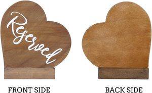 Letreros reservados de madera en forma de corazón rústico para mesas para restaurantes y bodas - Product Image 3