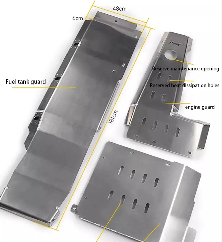 ऑफ-रोड वाहन कम गार्ड प्लेट, मोटा एल्यूमीनियम-मैग्नीशियम मिश्र धातु तल, सभी समावेशी चेसिस संशोधन और एंटी-कोली