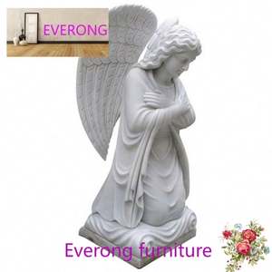 Sculpture en marbre naturel de taille réelle en pierre blanche grande statue d'ange pleureur Hells <span class=keywords><strong>Angels</strong></span> - Product Image 2