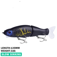 Leurre crayon imprimé 3D aux yeux, 32g, 13.5cm, 16 couleurs, à coulée lente, pour pêche en bateau, longue portée, pour poisson-chat, tilapia, eau douce/eau salée