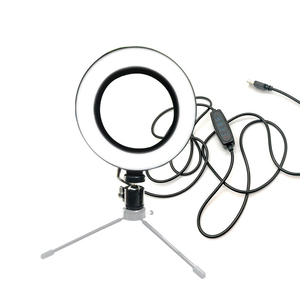 Lampe annulaire LED pour appareil photo, pour vidéo YouTube et maquillage, avec chargeur USB, variateur, support <span class=keywords><strong>de</strong></span> <span class=keywords><strong>Table</strong></span> <span class=keywords><strong>de</strong></span> bureau - Product Image 3