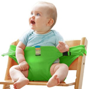 Harnais de sécurité pour chaise haute bébé, sangle réglable verte pour support de siège bébé, compatible avec chaise en bois - Product Image 1