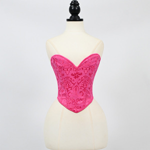 Corsé de Brocado sin Tirantes para Mujer, Color Personalizado, Estilo Barroco, Jacquard, Escote Corazón, con Varillas, Moldeador de Cintura, para Bodas y Fiestas - Product Image 6