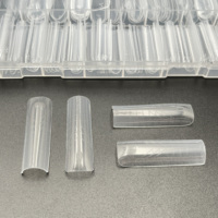 Nouvelles capsules d'ongles en gel réutilisables de forme carrée longue et large N14434, Popit double, forme supérieure double, pointes d'ongles