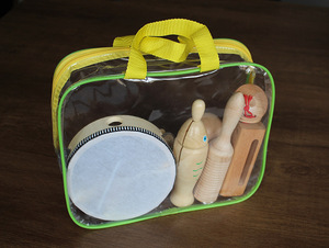 Wholesale Wooden Percussion <b>Instrument</b> Set With Tambourine Maraca Castanet Sound Tube For Kids <b>Music</b> Education And Play - Product Image 6