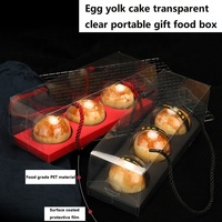 Boîte à pâtisserie en acétate transparent XJH 3 4 trous Emballage de gâteau feuilleté de jaune d'oeuf portable Boîtes à cupcakes en PET transparentes avec inserts
