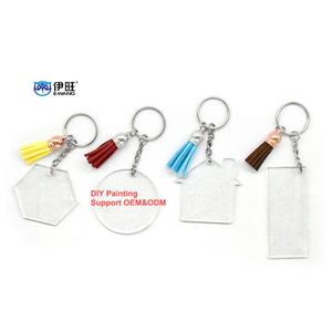 Pendentifs à pompons personnalisés Ewang en acrylique transparent pour porte-clés à dessiner - Product Image 1