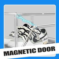 Boîtes à chaussures empilables en acrylique transparent avec porte magnétique, rangement pour les passionnés de baskets, vitrine pour bottes