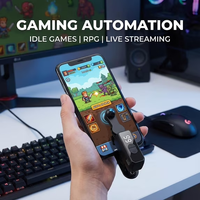 Perangkat Pengetuk Layar Otomatis Cross-border Bestseller Clicker Bahan ABS dengan Umpan Balik Haptik Bercahaya untuk Gaming Ponsel Pintar