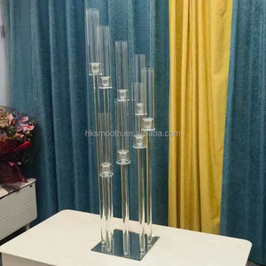SMOOTH <b>Large</b> Crystal Wedding Candle Holder 10 Arms Candelabra Tall Clear Glass <b>Candlestick</b> for Table Centerpiece - Product Image 5