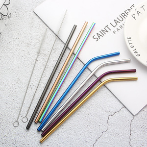 <strong>Reusable</strong> Colorful Metal <strong>Straws</strong> Stainless Steel 6mm Eco Friendly <strong>Straws</strong> With Customized Logo - Product Image 1