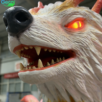 Grand renard à neuf queues animatronique personnalisé pour la décoration de zones scéniques extérieures