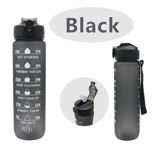 Low MOQ 1L Motivational Gym Eco-Friendly SK-Tritan <b>Water</b> <b>Bottle</b> Time Marker Direct Drinking Portable Rope Straw American Style - Product Image 2
