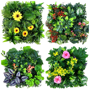 Pannello di Siepe Verticale Artificiale 1m X 1m con Foglie di Felce Tropicale Verde per Paesaggistica e Decorazione di Hotel - Product Image 1
